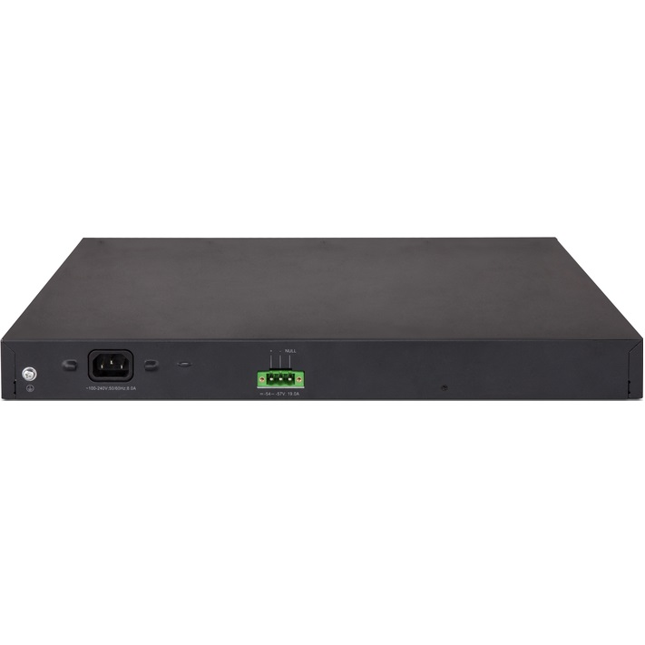 HPE 5130 48G PoE+ 4SFP+ (370W) EI Switch (JG937A) HPE 5130-48G-PoE+-4SFP+ (370W) EI Switch, rear facing-5130-48G-PoE+-4SFP+ (370W) EI Switch