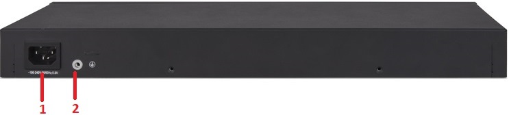 HPE 5130 24G 2SFP+ 2XGT EI Switch (JG938A) HPE 5130-24G-2SFP+-2XG EI Switch, back facing-HP 5130 EI