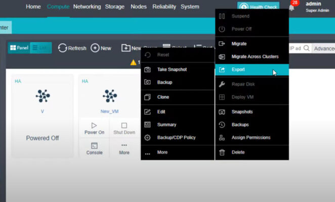 Đi đến Computer sau đó chọn Máy Chủ ứng dụng ảo mà bạn cần export