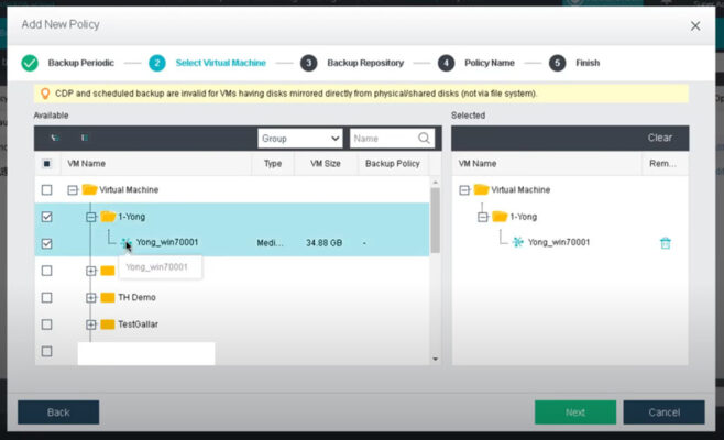 sangfor hci backup policy cho cac vm 8