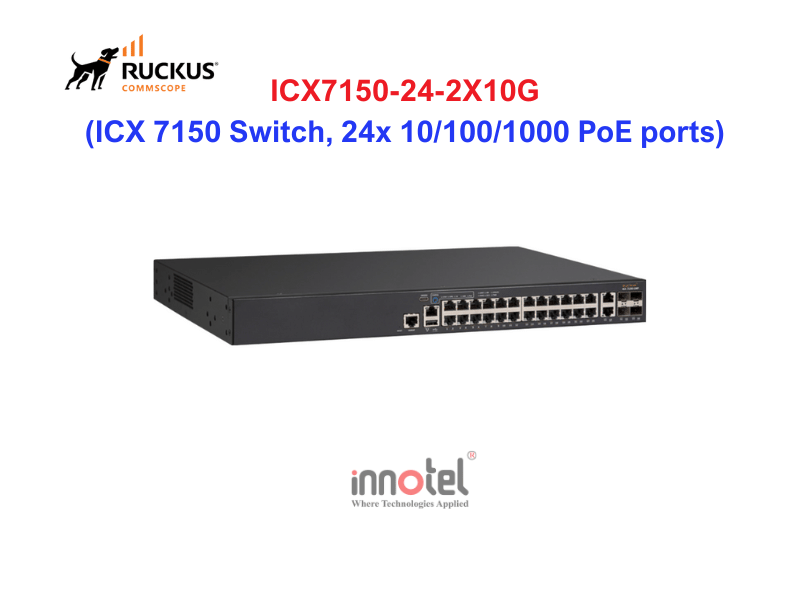 ICX 7150 Switch, 24x 10/100/1000 ports, 2x 1G RJ45 uplink-ports ICX 7150 Switch