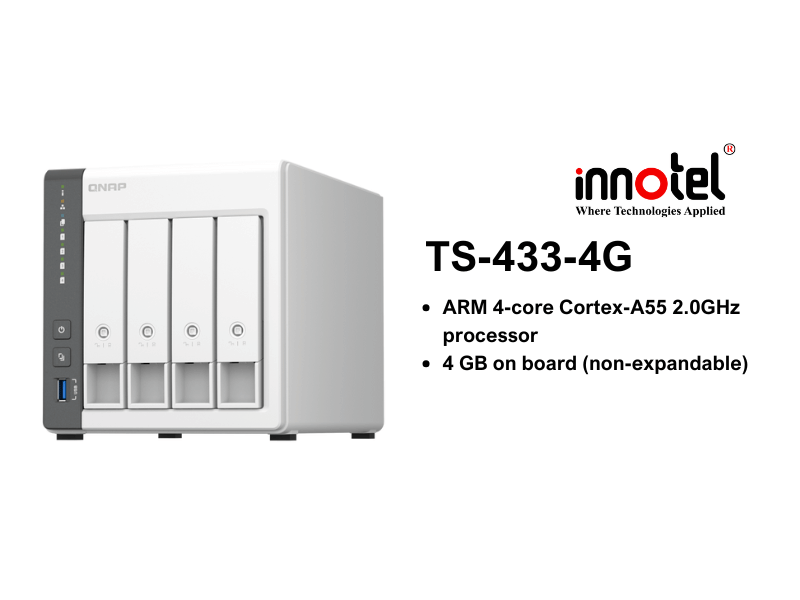 QNAP TS-433-4G - Thiết Bị Lưu trữ NAS QNAP TS-433-4G