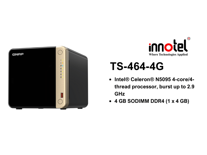 QNAP TS-464-4G - Thiết Bị Lưu trữ NAS QNAP TS-464-4G