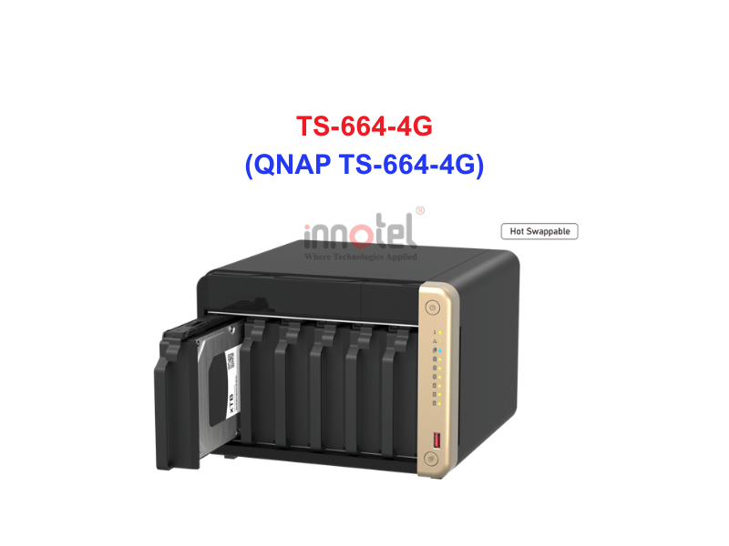 QNAP TS-664-4G - Thiết Bị Lưu trữ NAS QNAP TS-664-4G