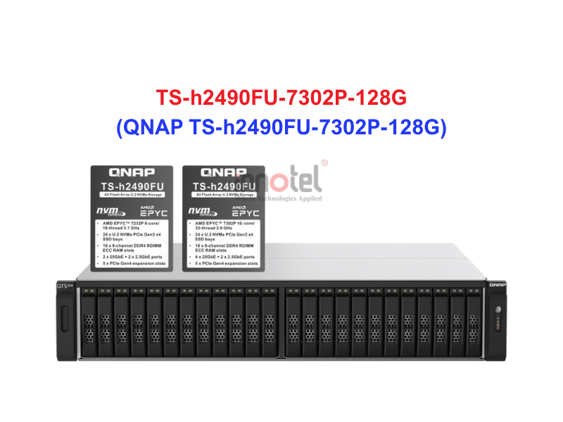 QNAP TS-h2490FU-7302P-128G - Thiết Bị Lưu trữ NAS QNAP TS-h2490FU-7302P-128G