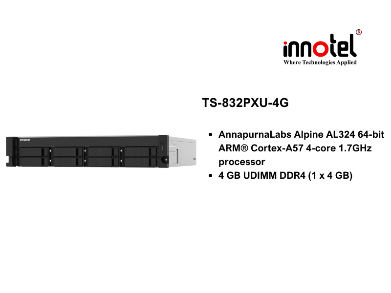 QNAP TS-832PXU-4G - Thiết Bị Lưu trữ NAS QNAP TS-832PXU-4G
