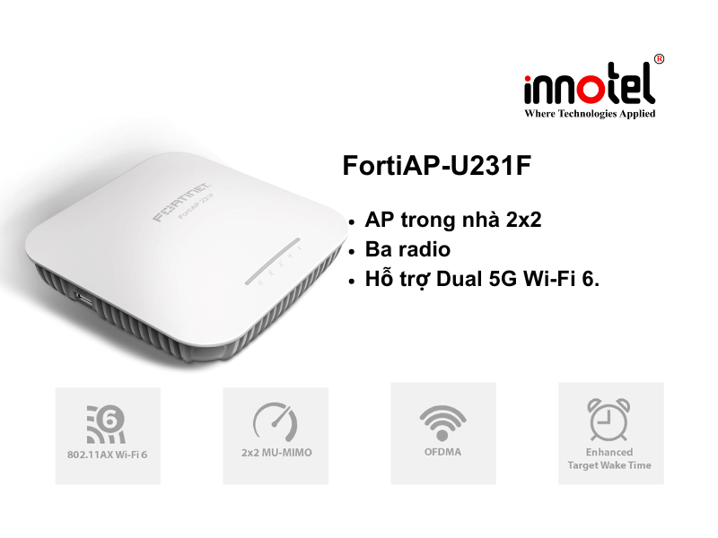 Access Points Fortinet FortiAP-U231F (FAP-U231F) - Thiết bị Wifi FortiAP-U231F