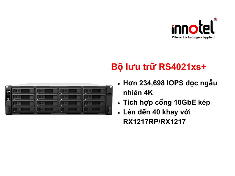 Synology RS4021xs+ - Thiết bị lưu trữ SAN/NAS Synology NAS RackStation RS4021xs+