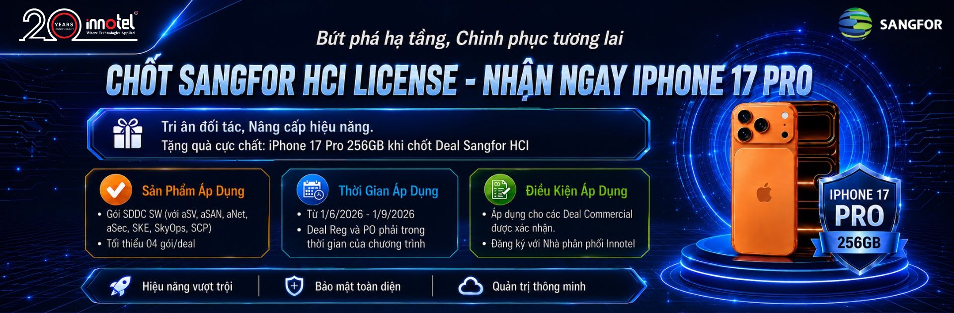 CTKM CHỐT SANGFOR HCI LICENSE - NHẬN NGAY IPHONE 17 PRO